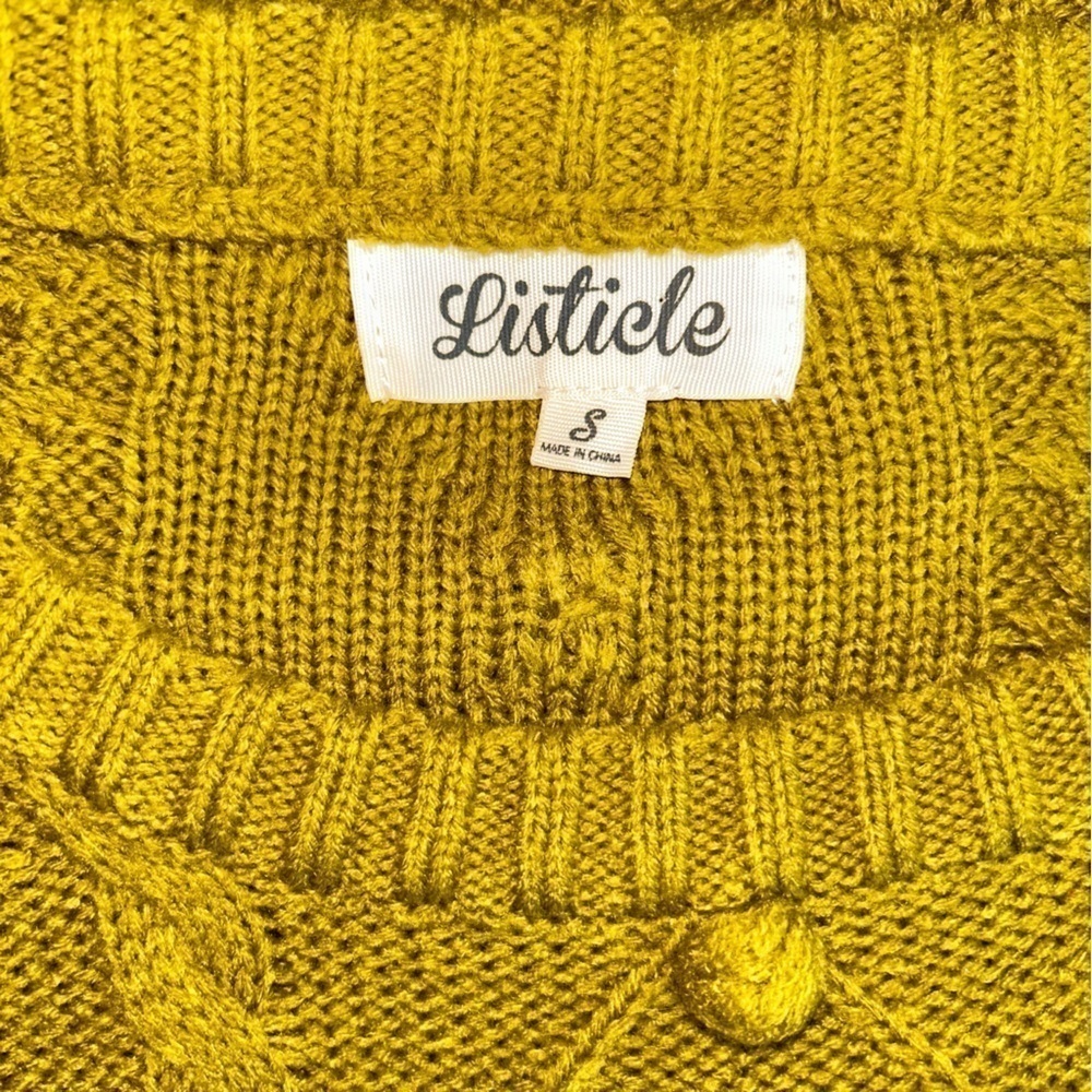 Listicle Cropped Pom Pom Sweater - Size S - Picture 5 of 7